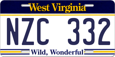 WV license plate NZC332