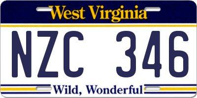 WV license plate NZC346