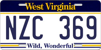 WV license plate NZC369