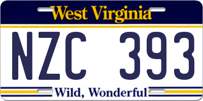 WV license plate NZC393