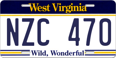 WV license plate NZC470