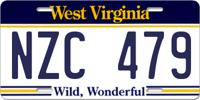 WV license plate NZC479