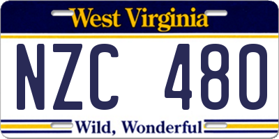 WV license plate NZC480