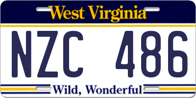 WV license plate NZC486