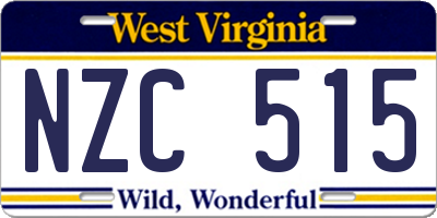 WV license plate NZC515