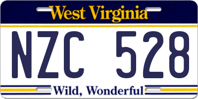 WV license plate NZC528