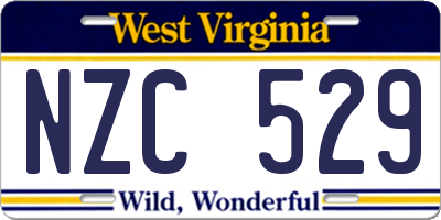 WV license plate NZC529