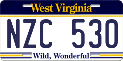 WV license plate NZC530