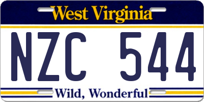 WV license plate NZC544