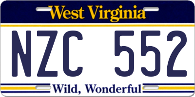 WV license plate NZC552