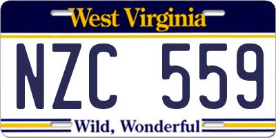 WV license plate NZC559