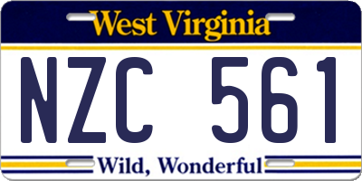 WV license plate NZC561