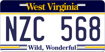 WV license plate NZC568