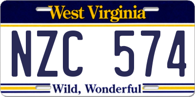 WV license plate NZC574
