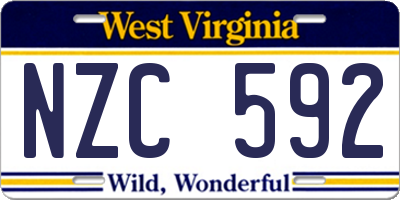 WV license plate NZC592