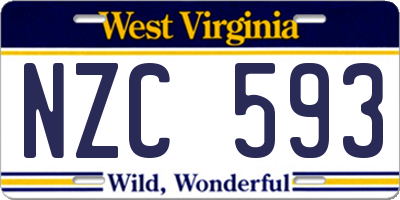WV license plate NZC593