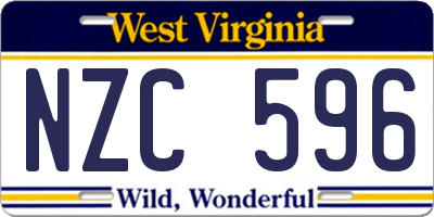 WV license plate NZC596