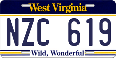 WV license plate NZC619