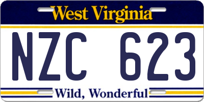 WV license plate NZC623