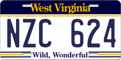 WV license plate NZC624