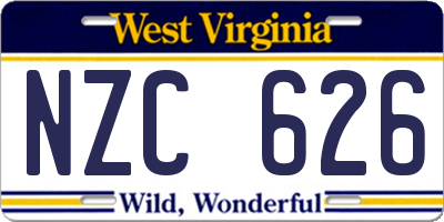 WV license plate NZC626