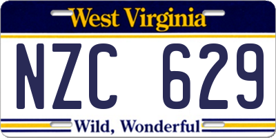 WV license plate NZC629