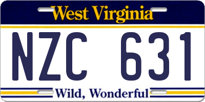 WV license plate NZC631