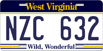 WV license plate NZC632