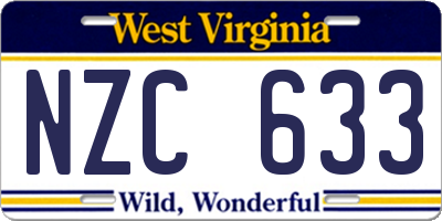 WV license plate NZC633