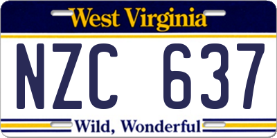 WV license plate NZC637