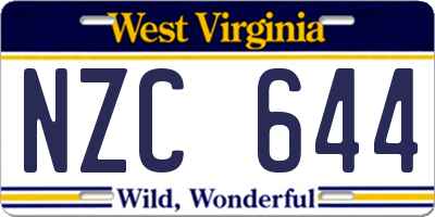 WV license plate NZC644