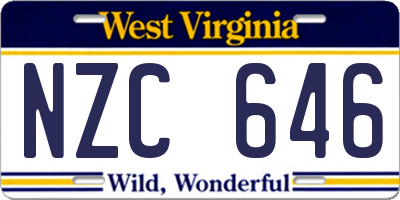 WV license plate NZC646