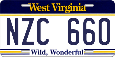 WV license plate NZC660