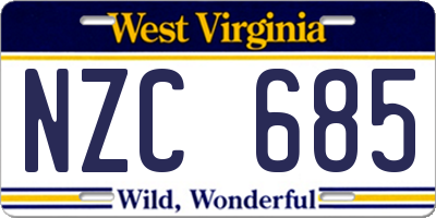 WV license plate NZC685