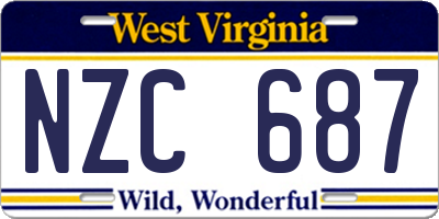 WV license plate NZC687