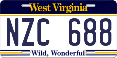 WV license plate NZC688