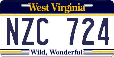 WV license plate NZC724