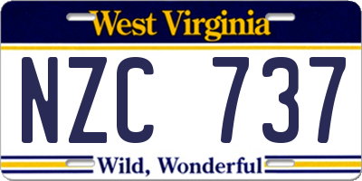 WV license plate NZC737