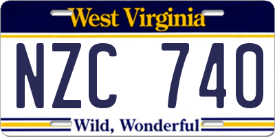 WV license plate NZC740