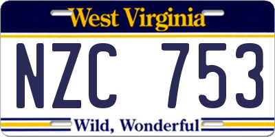 WV license plate NZC753
