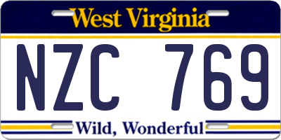 WV license plate NZC769