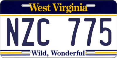 WV license plate NZC775