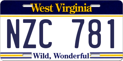 WV license plate NZC781
