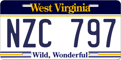 WV license plate NZC797