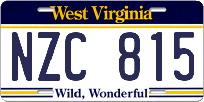 WV license plate NZC815
