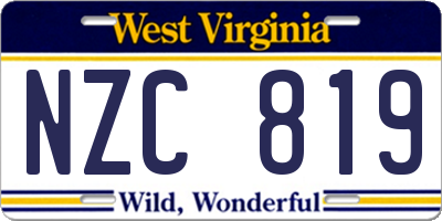 WV license plate NZC819