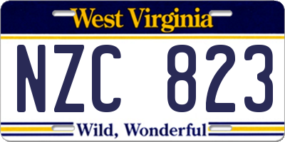 WV license plate NZC823