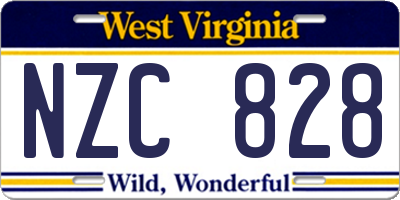 WV license plate NZC828