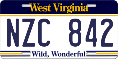 WV license plate NZC842