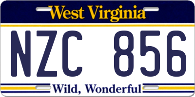 WV license plate NZC856